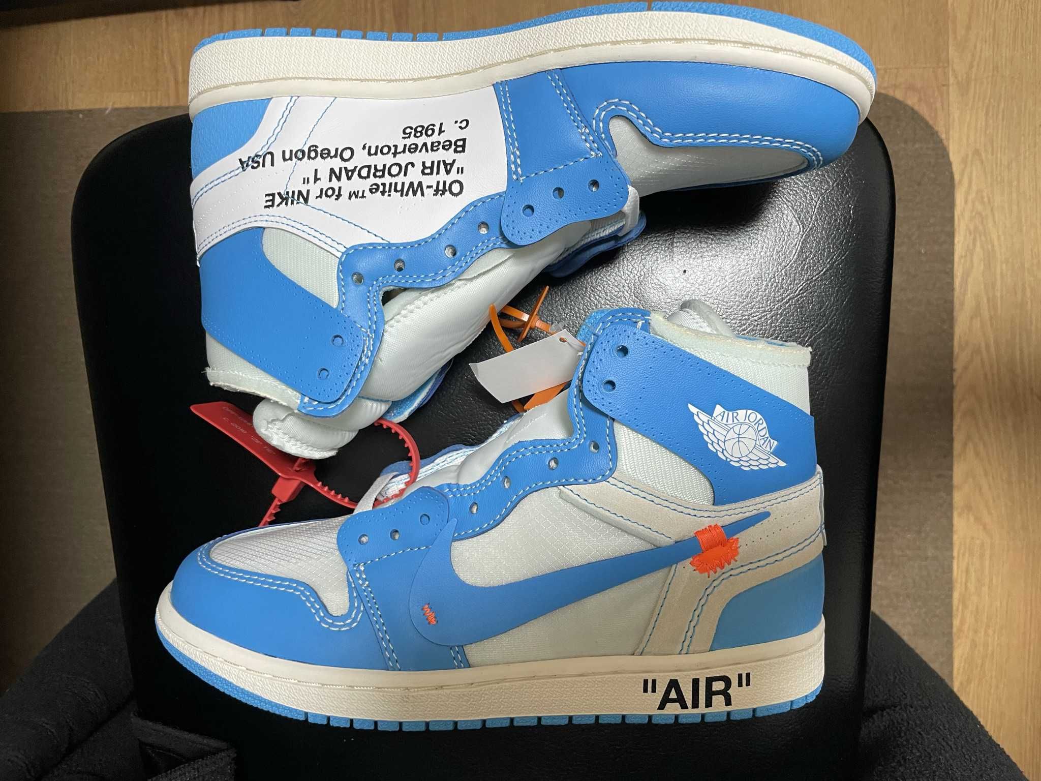 Off-White × Nike Air Jordan 1 High UNC "White/Dark Powder Blue"