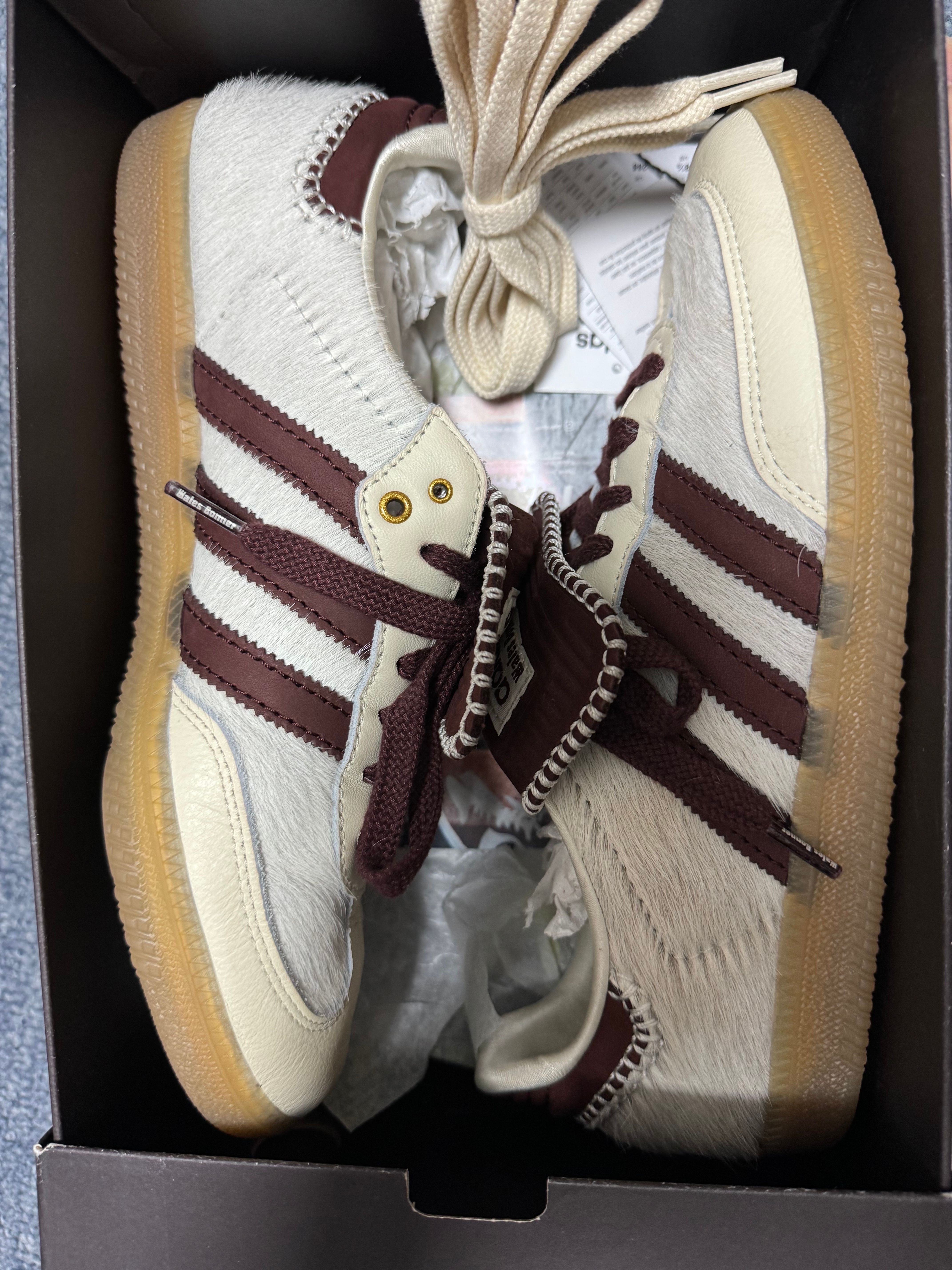 Wales Bonner × adidas Samba Pony Tonal Low "Cream White/Mystery Brown"