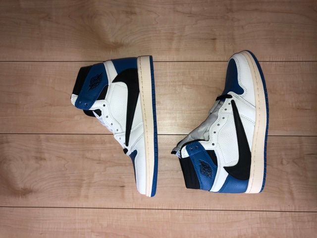 Travis Scott × fragment design × Nike Air Jordan 1 Retro High OG SP "Military Blue"