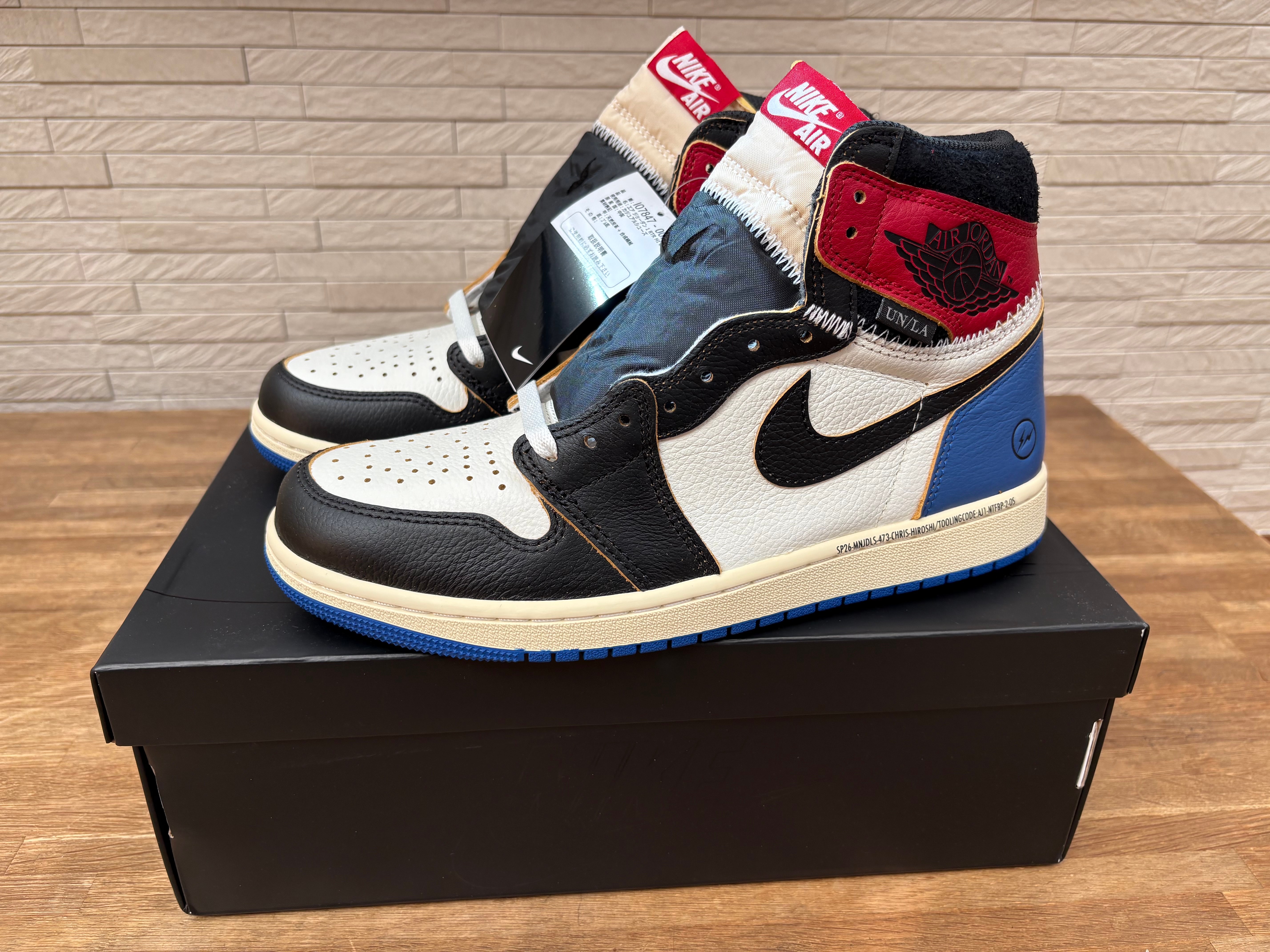 fragment design × UNION × Nike Air Jordan 1 High OG "Black/Varsity Red"