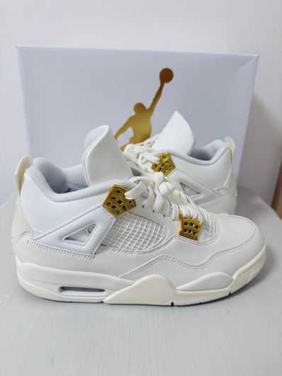 Nike Women's Air Jordan 4 Retro "White & Gold"