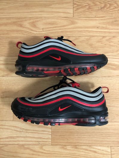 Nike air max 97 black red silver on sale