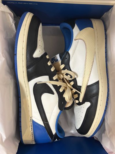 Travis Scott × fragment design × Nike Air Jordan 1 Low OG SP "Military Blue"