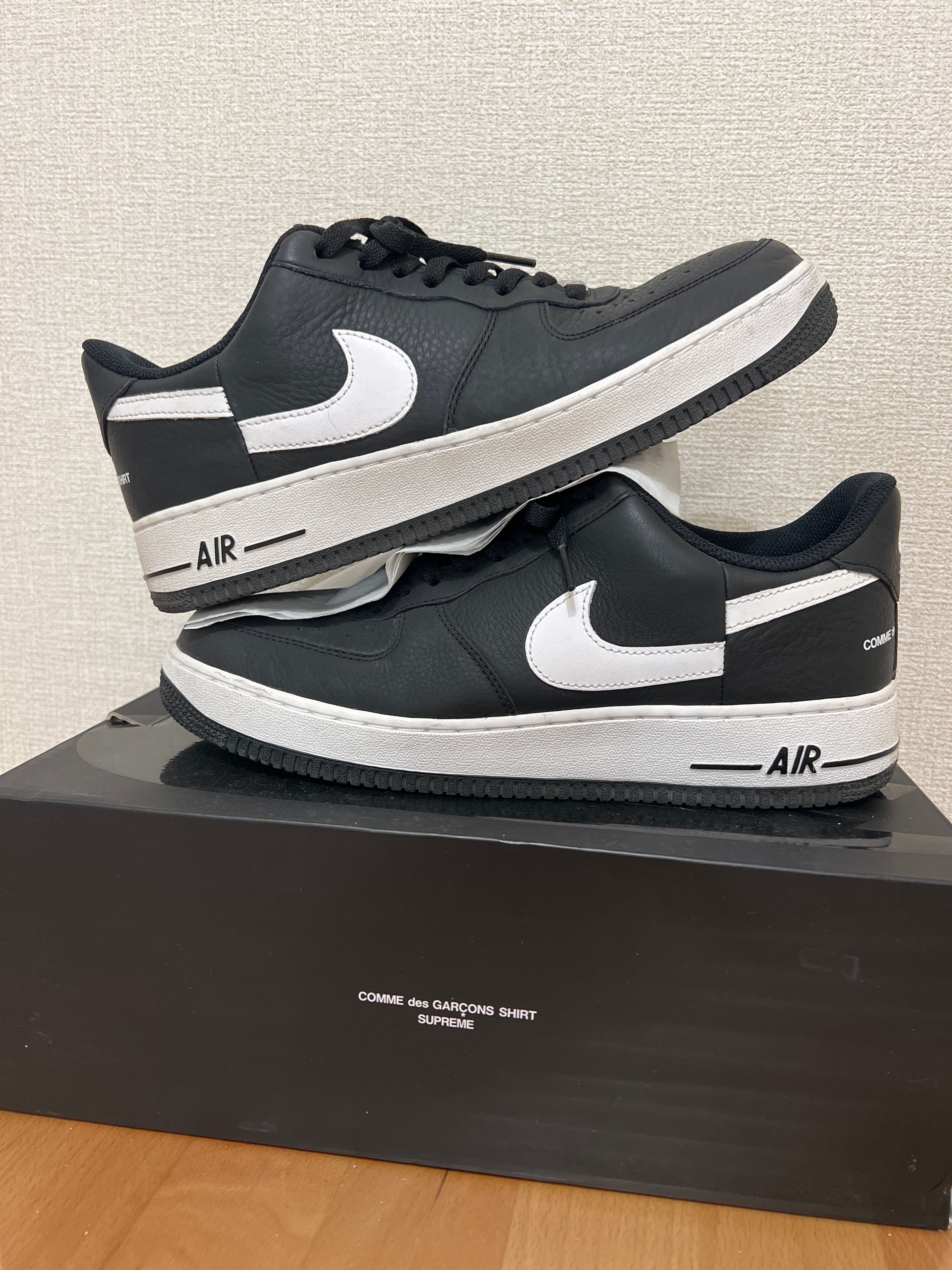 Supreme × COMME des GARCONS SHIRT × Nike Air Force 1 Low "Black/White" (2018)
