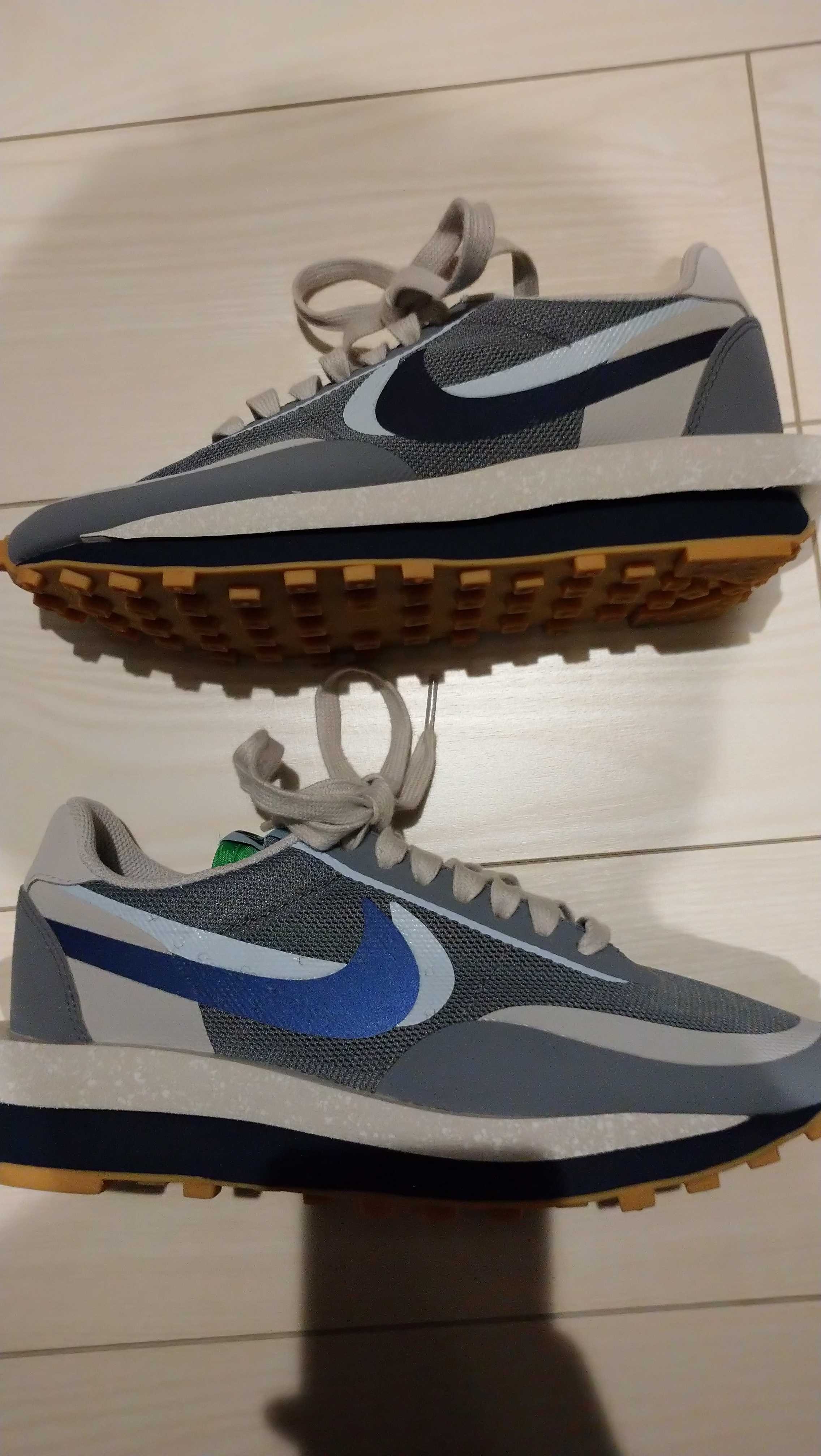 CLOT × Sacai × Nike LD Waffle "Grey Obsidian/Cool Grey"