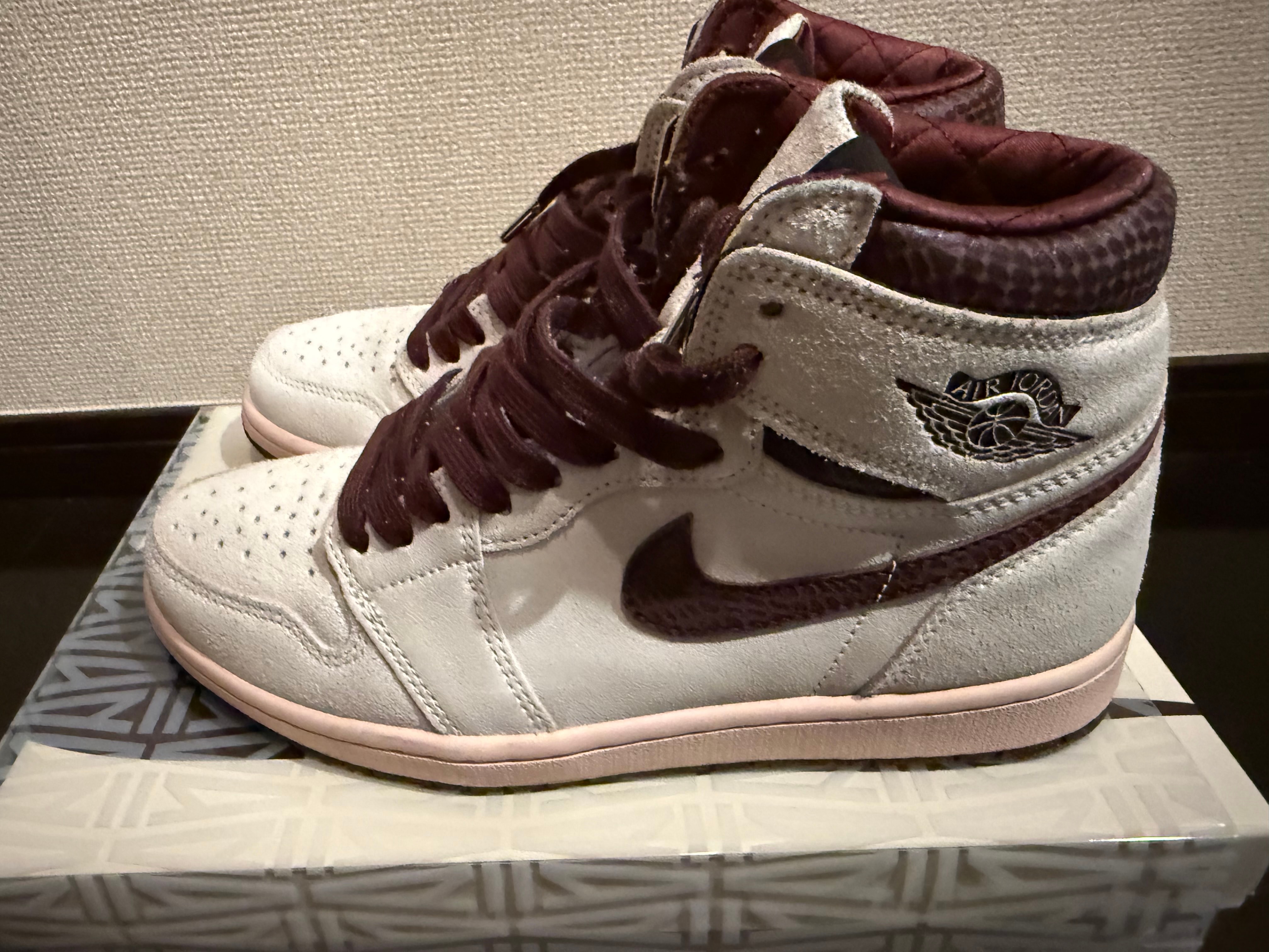 A Ma Maniere × Nike Air Jordan 1 Retro High OG "Sail and Burgundy"