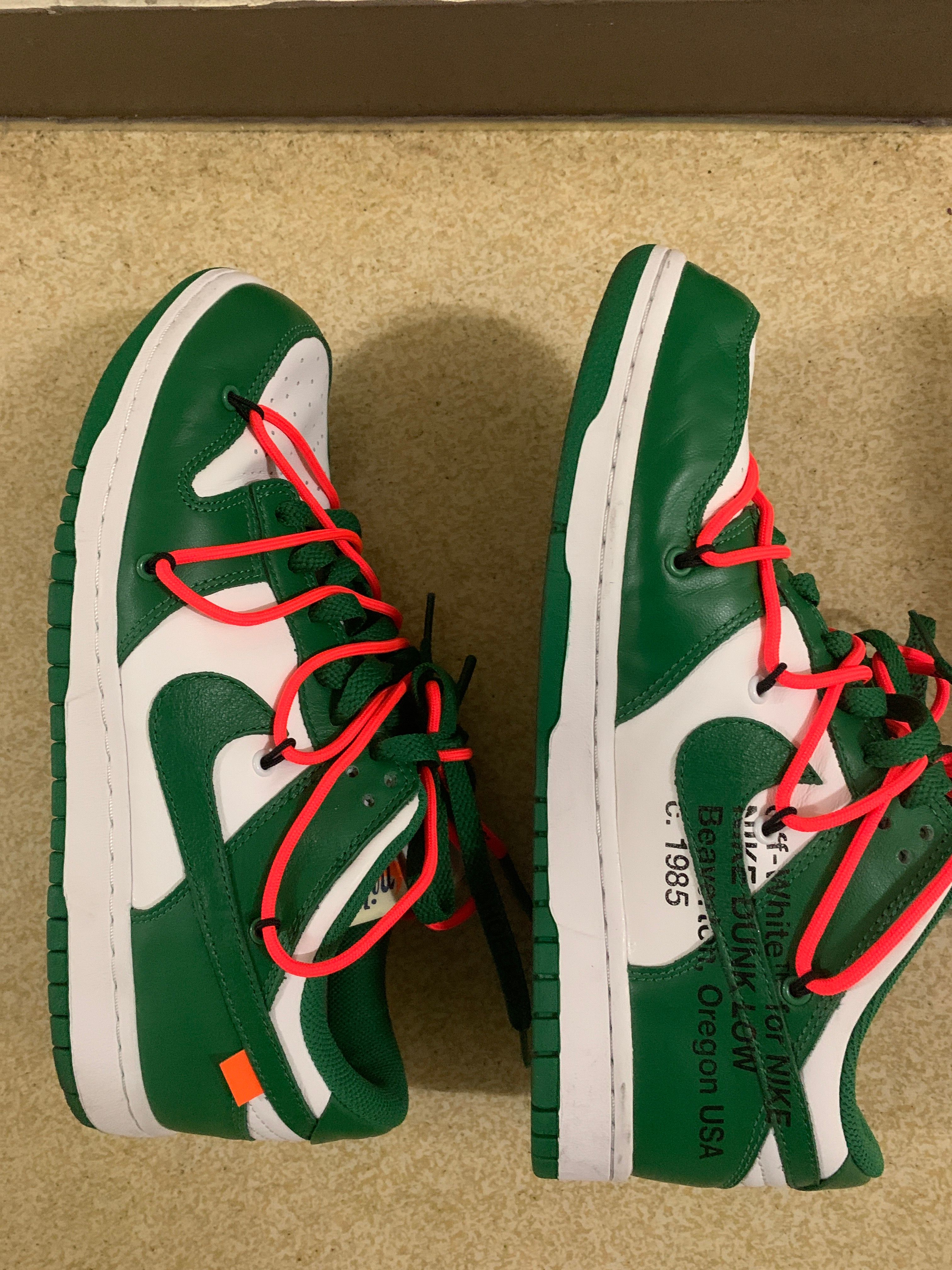 Off-White × Nike Dunk Low "White/Pine Green"
