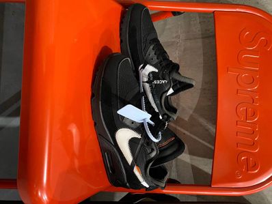 Off-White × Nike Air Max 90 "Black/Black-Cone-White"