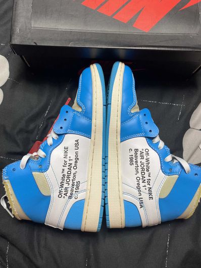 Off-White × Nike Air Jordan 1 High UNC "White/Dark Powder Blue"