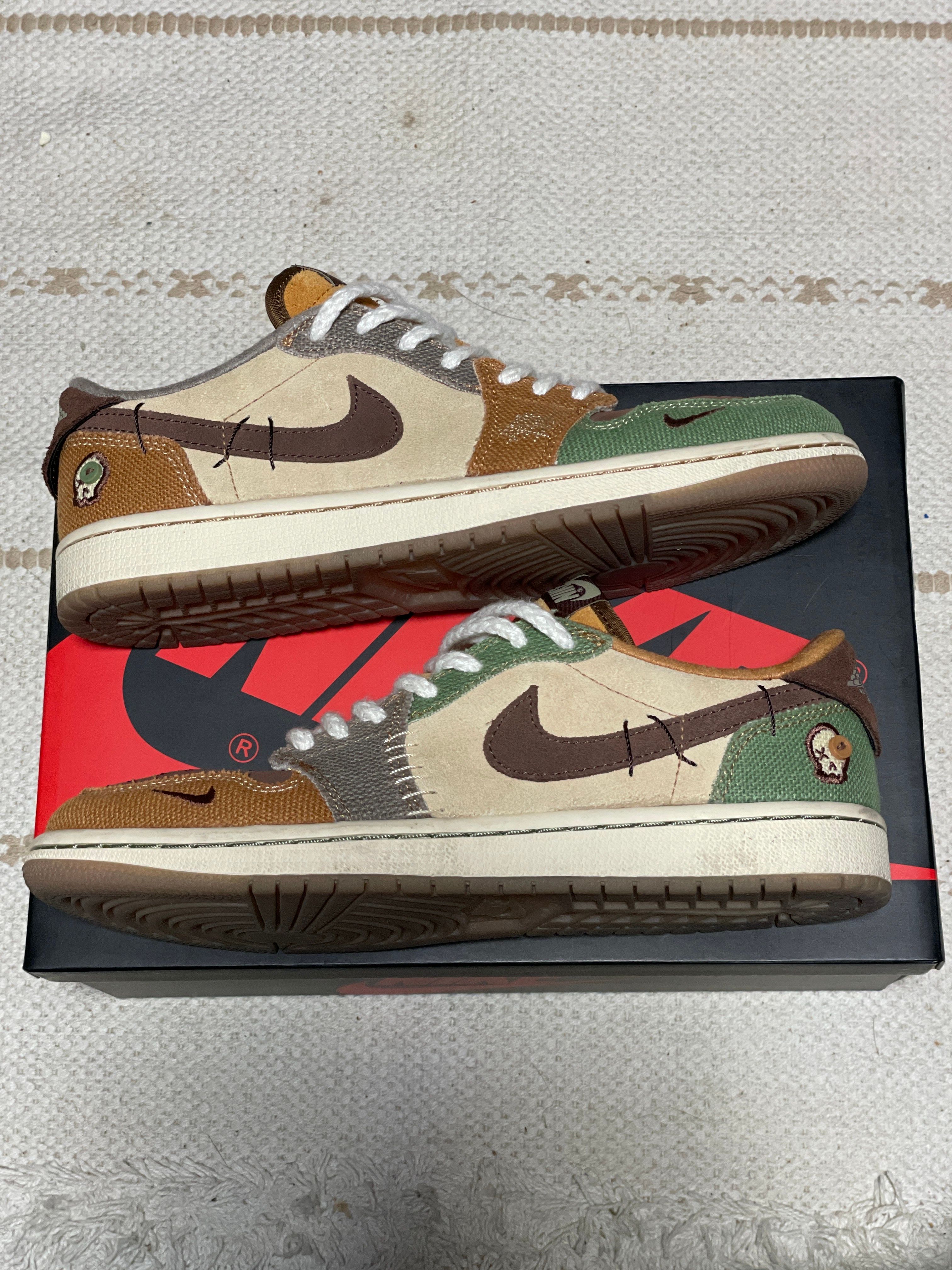 Zion Williamson × Nike Air Jordan 1 Low OG "Flax and Oil Green"
