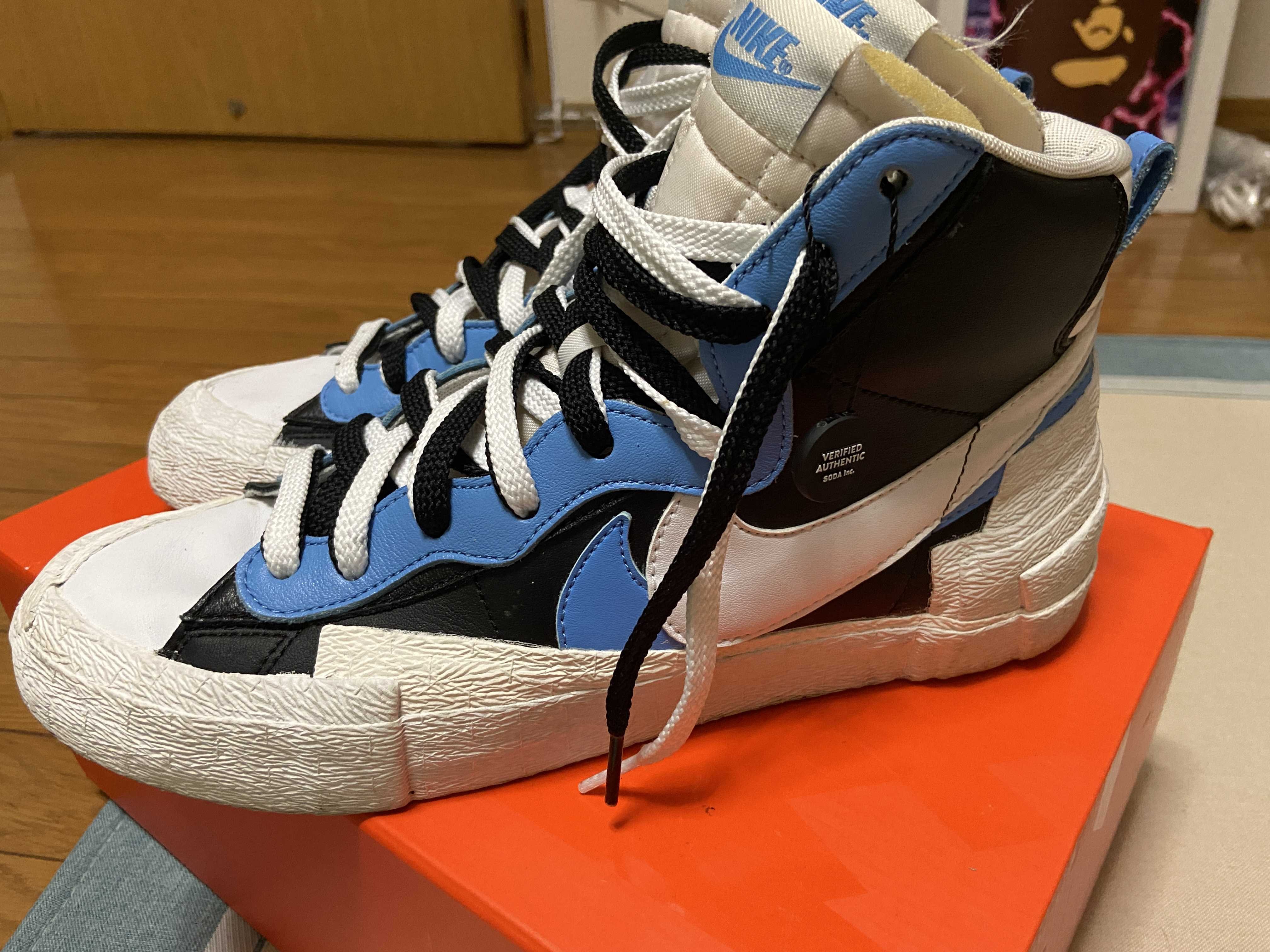 sacai × NIKE BLAZER MID "BLACK / BLUE"