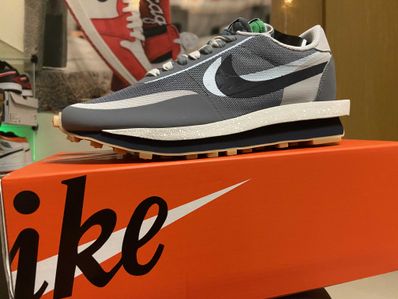 CLOT × Sacai × Nike LD Waffle "Grey Obsidian/Cool Grey"