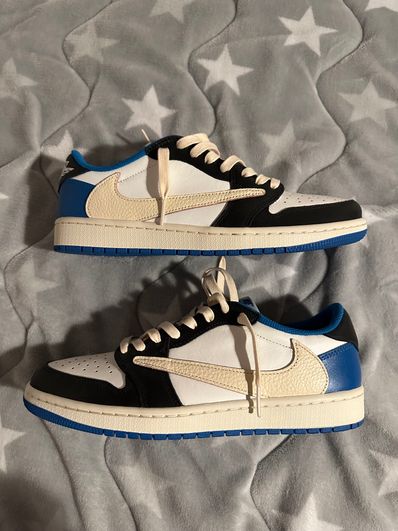 Travis Scott × fragment design × Nike Air Jordan 1 Low OG SP "Military Blue"