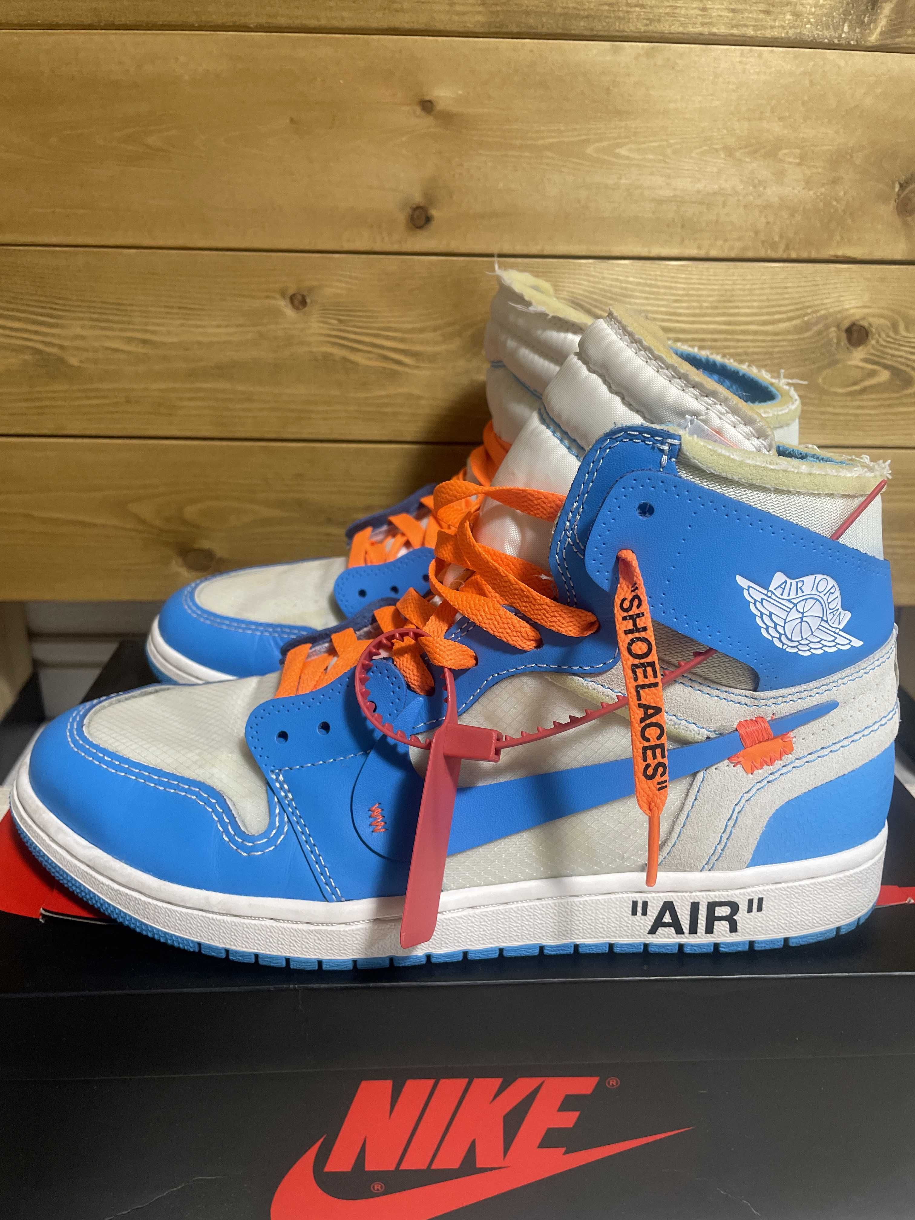 Off-White × Nike Air Jordan 1 High UNC "White/Dark Powder Blue"