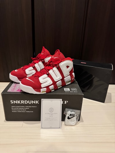 Supreme × Nike Air More Uptempo "White/Red"
