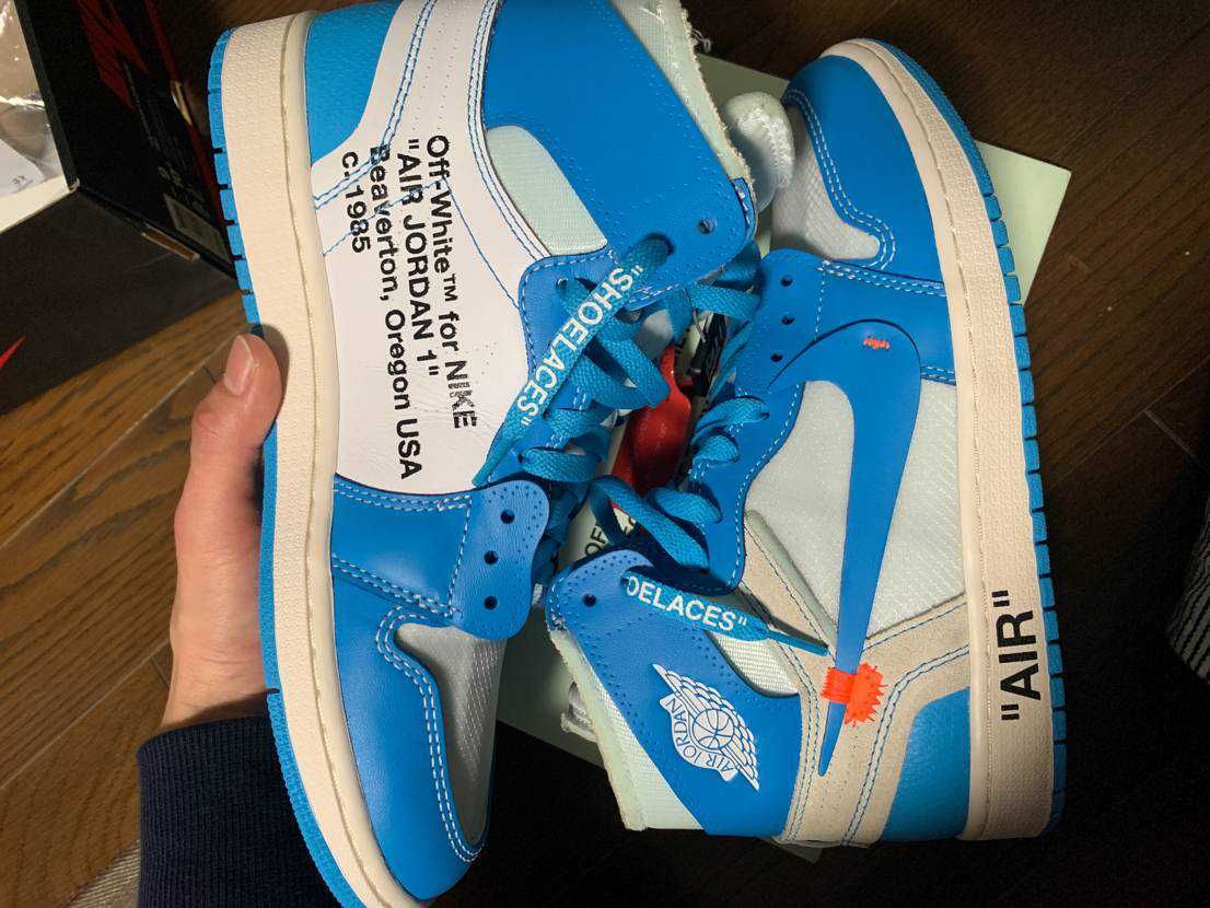 Off-White × Nike Air Jordan 1 High UNC "White/Dark Powder Blue"