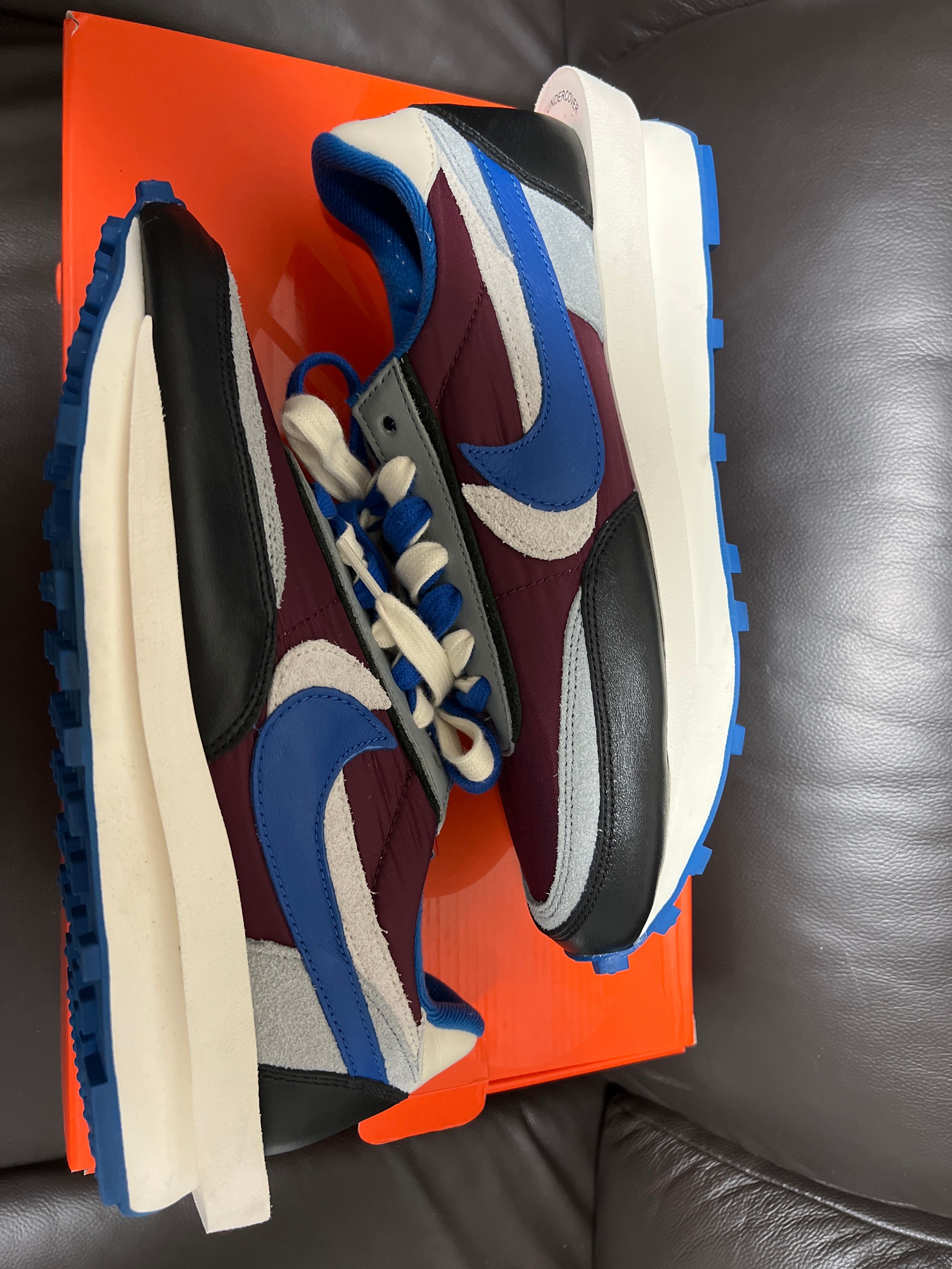 UNDERCOVER × sacai × Nike LD Waffle "Night Maroon/Pale Ivory-Ground Grey-Team Royal"