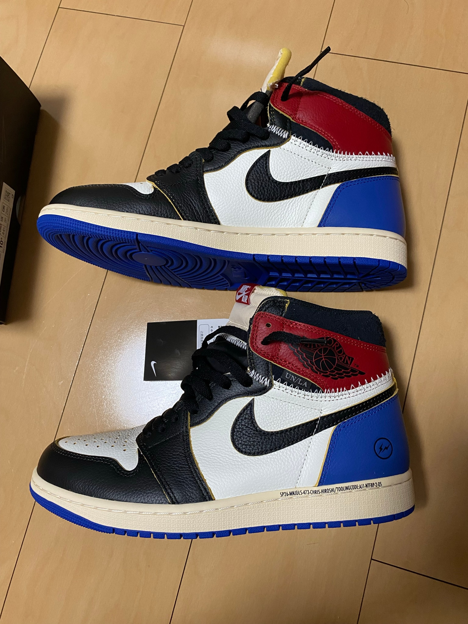fragment design × UNION × Nike Air Jordan 1 High OG "Black/Varsity Red"