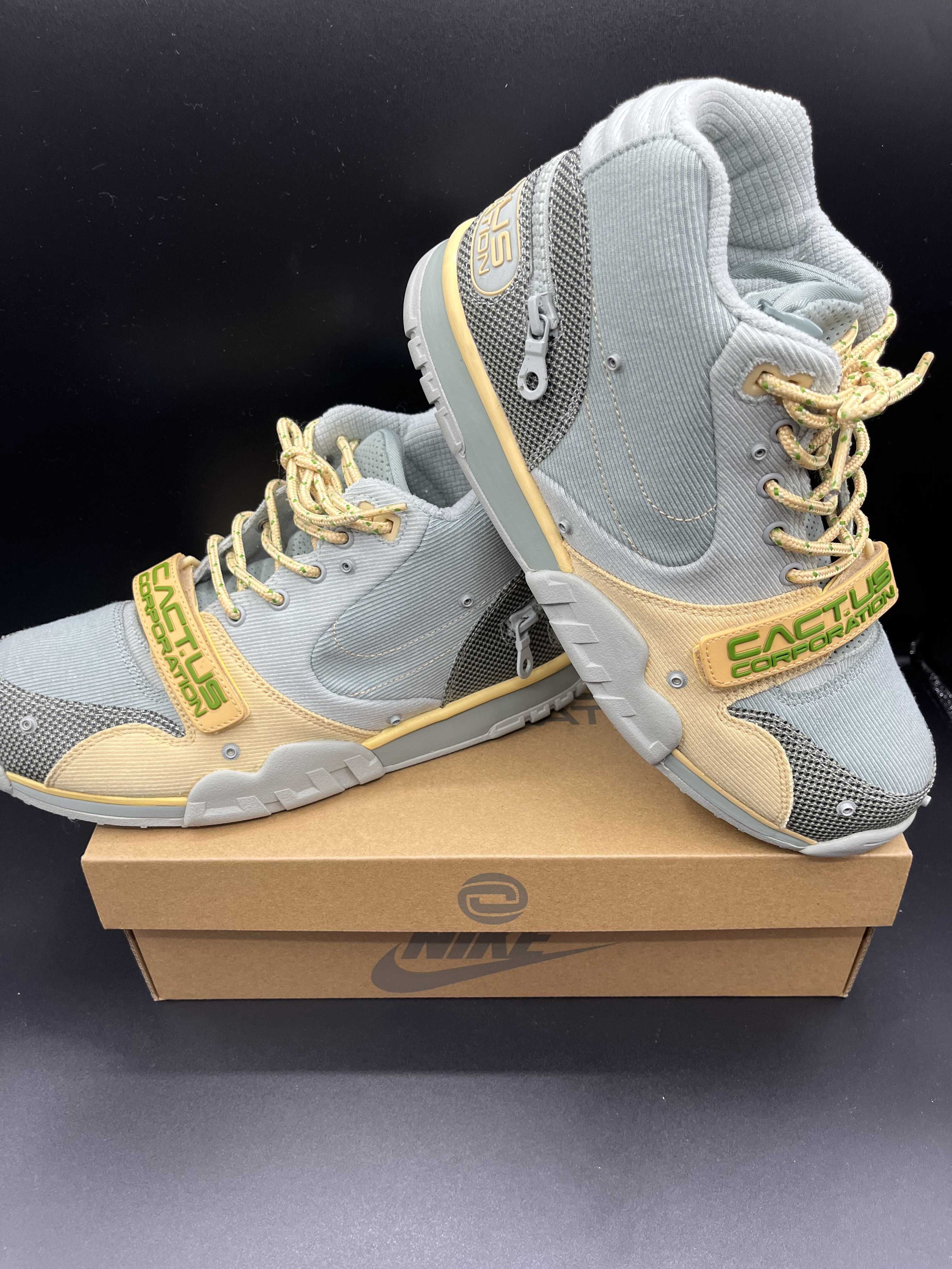 Travis Scott × Nike Air Trainer 1 SP "Grey Haze and Dusty Sage"