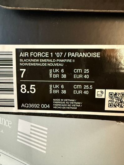 PEACEMINUSONE × Nike Air Force 1 Low '07 Para-Noise 3.0 "Black and Multi-Color" / G-DRAGON