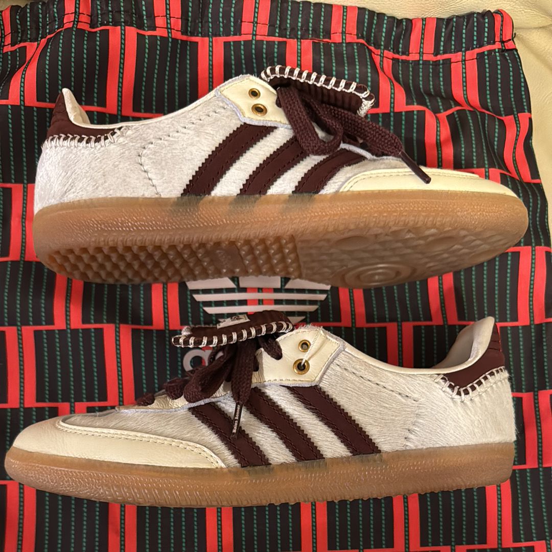 Wales Bonner × adidas Samba Pony Tonal Low "Cream White/Mystery Brown"