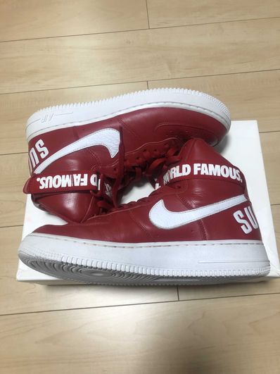 Supreme × Nike Air Force 1 High World Famous "Red"