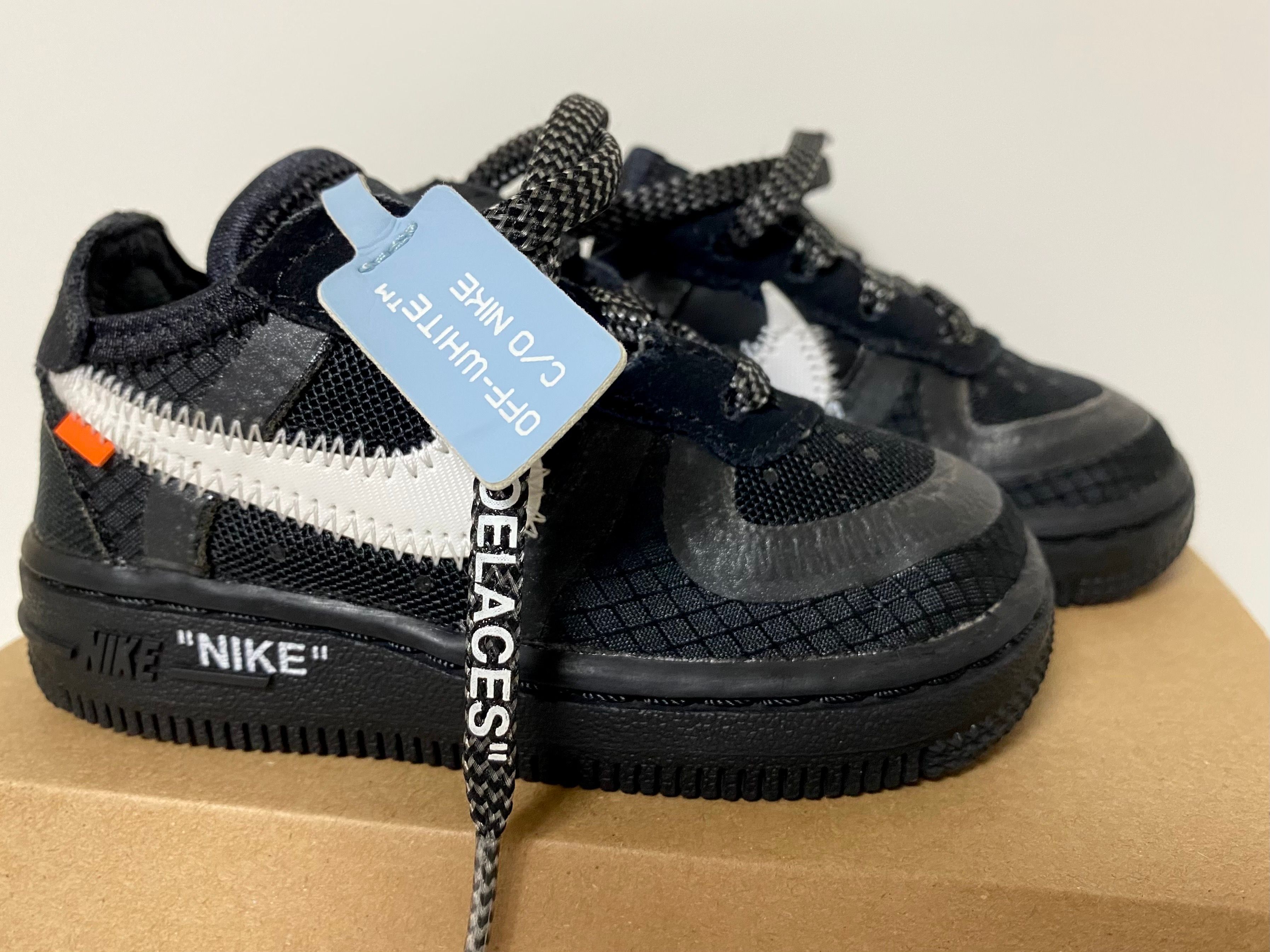 Off-White × Nike TD Air Force 1 Low "Black/White"