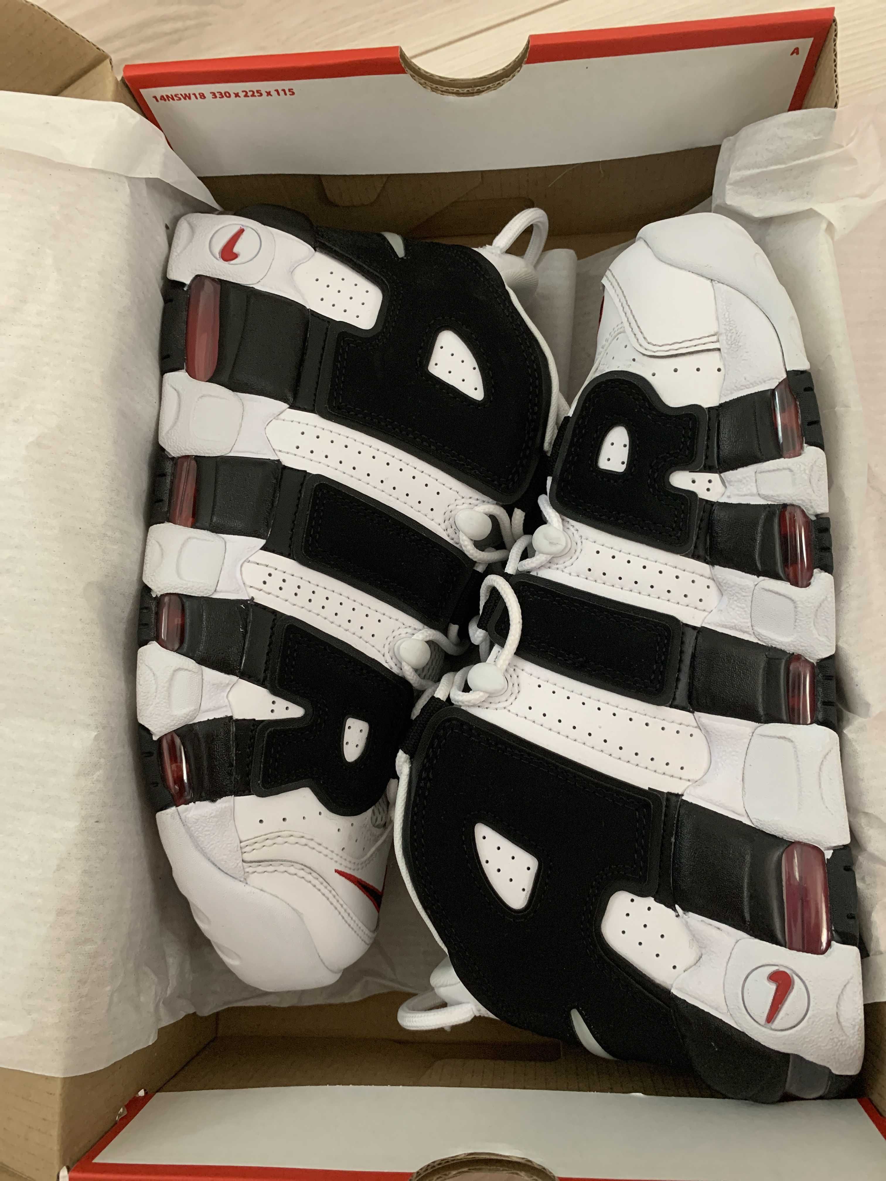 NIKE AIR MORE UPTEMPO "WHITE/BLACK/UNIVERSITY RED"(2020)