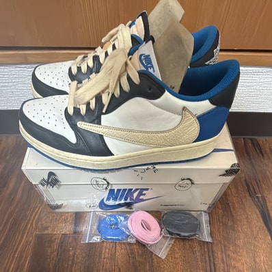 Travis Scott × fragment design × Nike Air Jordan 1 Low OG SP "Military Blue"