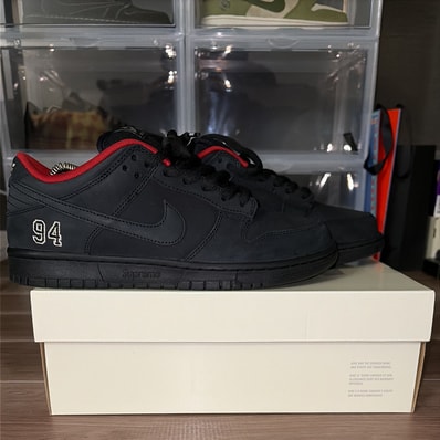 Supreme × Nike SB Dunk Low "Black" (25FW Week2)