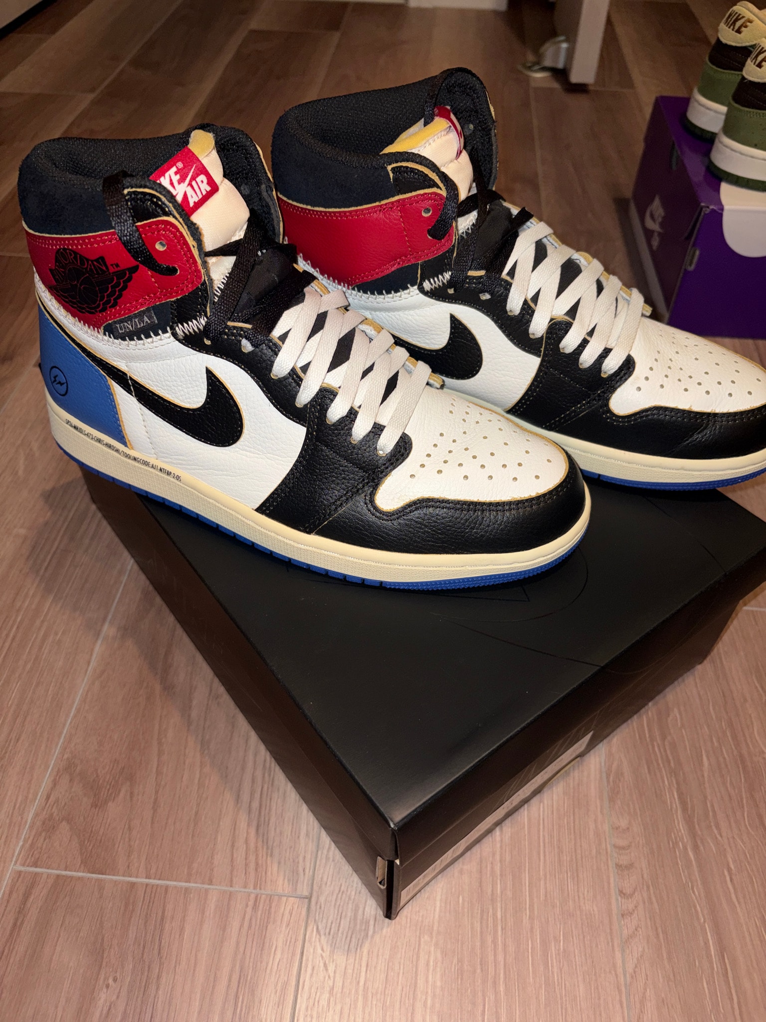 fragment design × UNION × Nike Air Jordan 1 High OG "Black/Varsity Red"