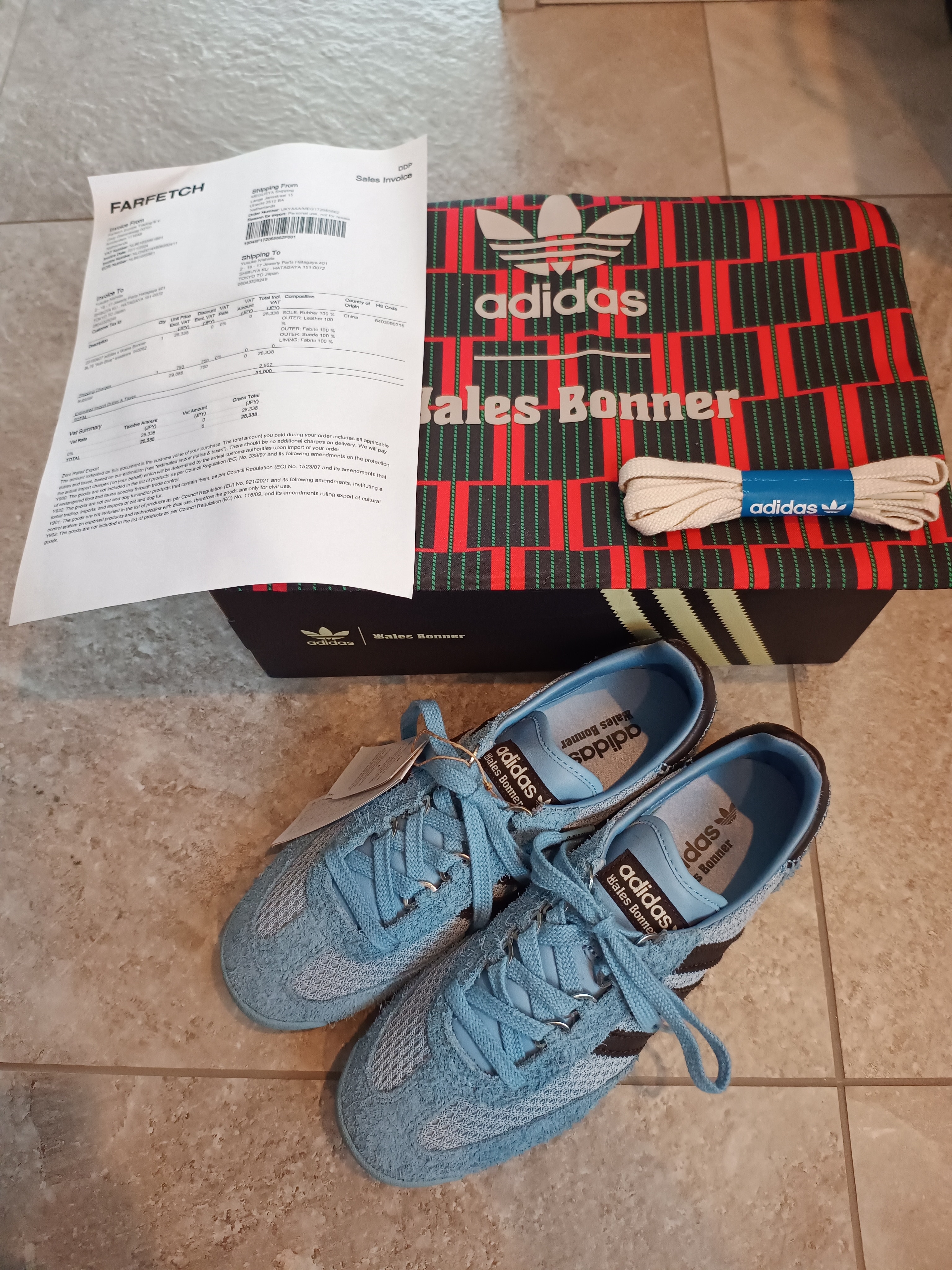 Wales Bonner × adidas SL76 "Ash Blue/Core Black"