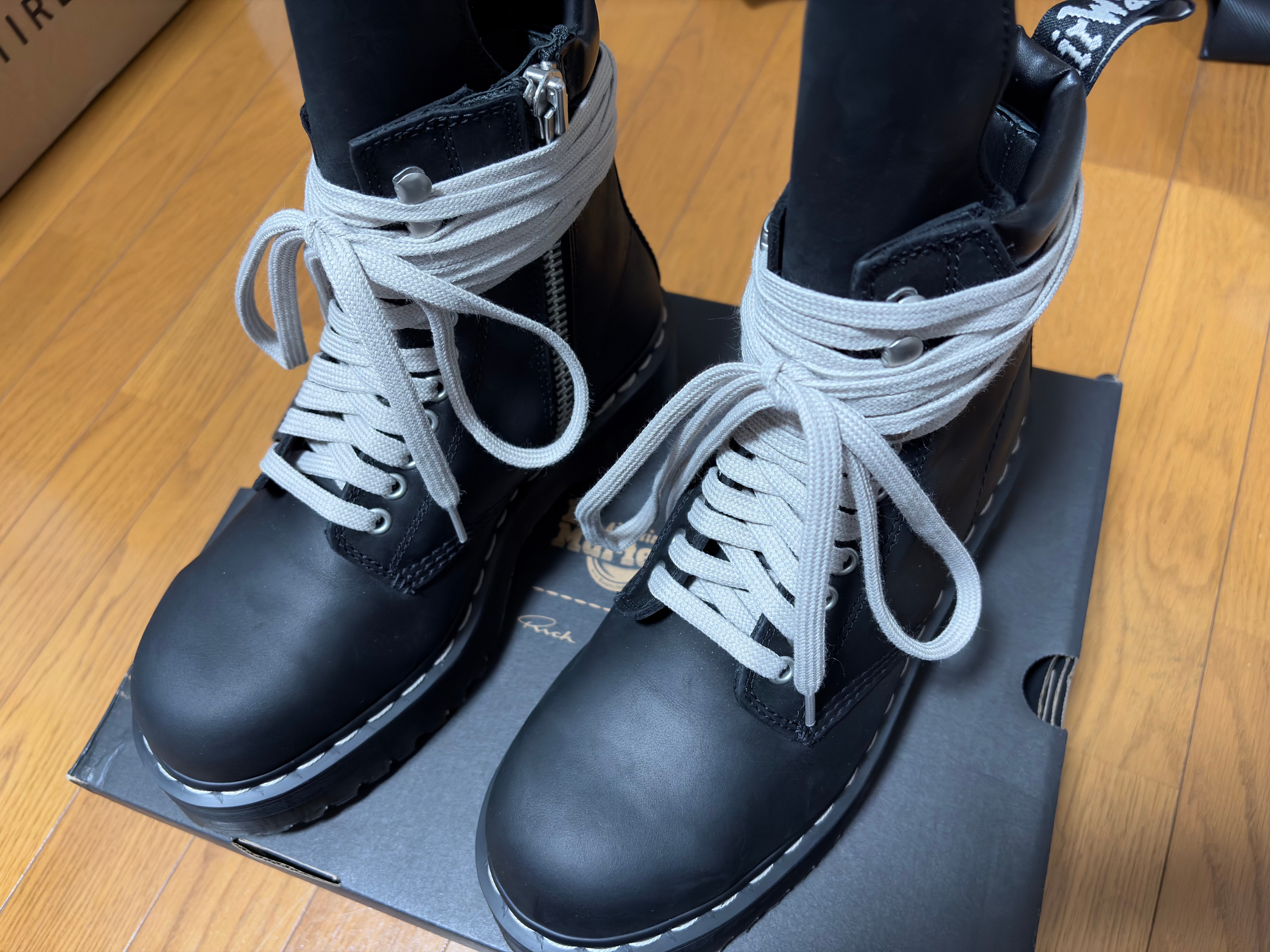 Rick Owens × Dr.Martens Quad Sole Steel Toe Boot "Black"