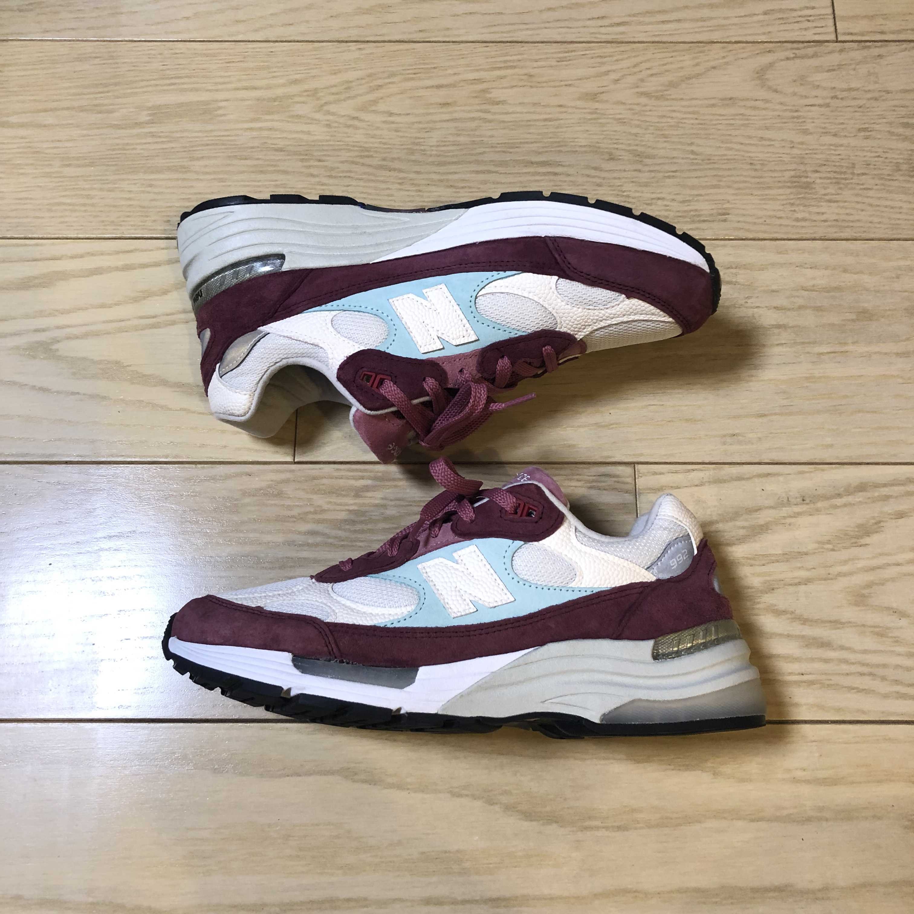 KITH × New Balance 992 Kithmas "Burgundy/White"