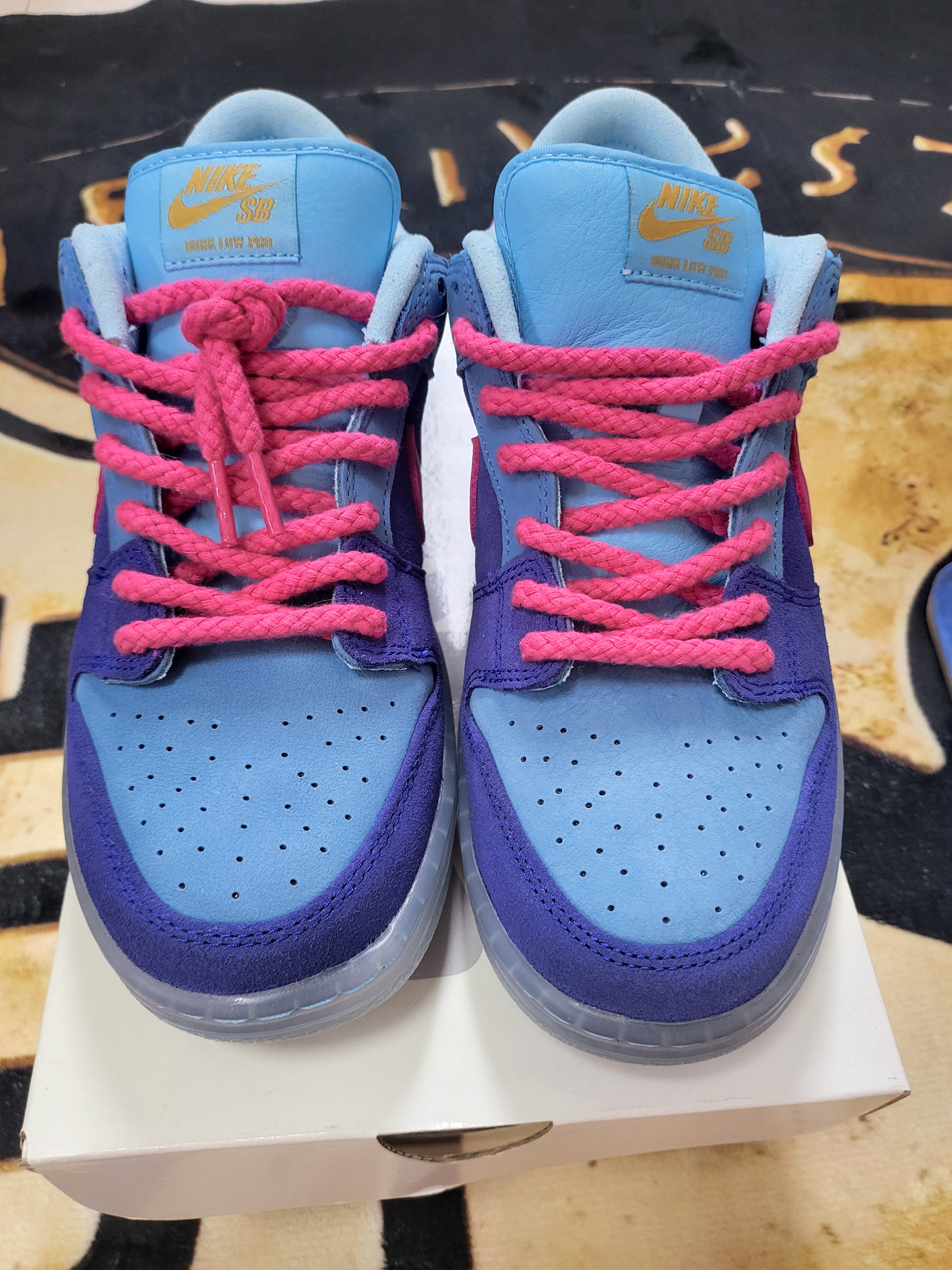 Run The Jewels × Nike SB Dunk Low "Deep Royal Blue and Active Pink"