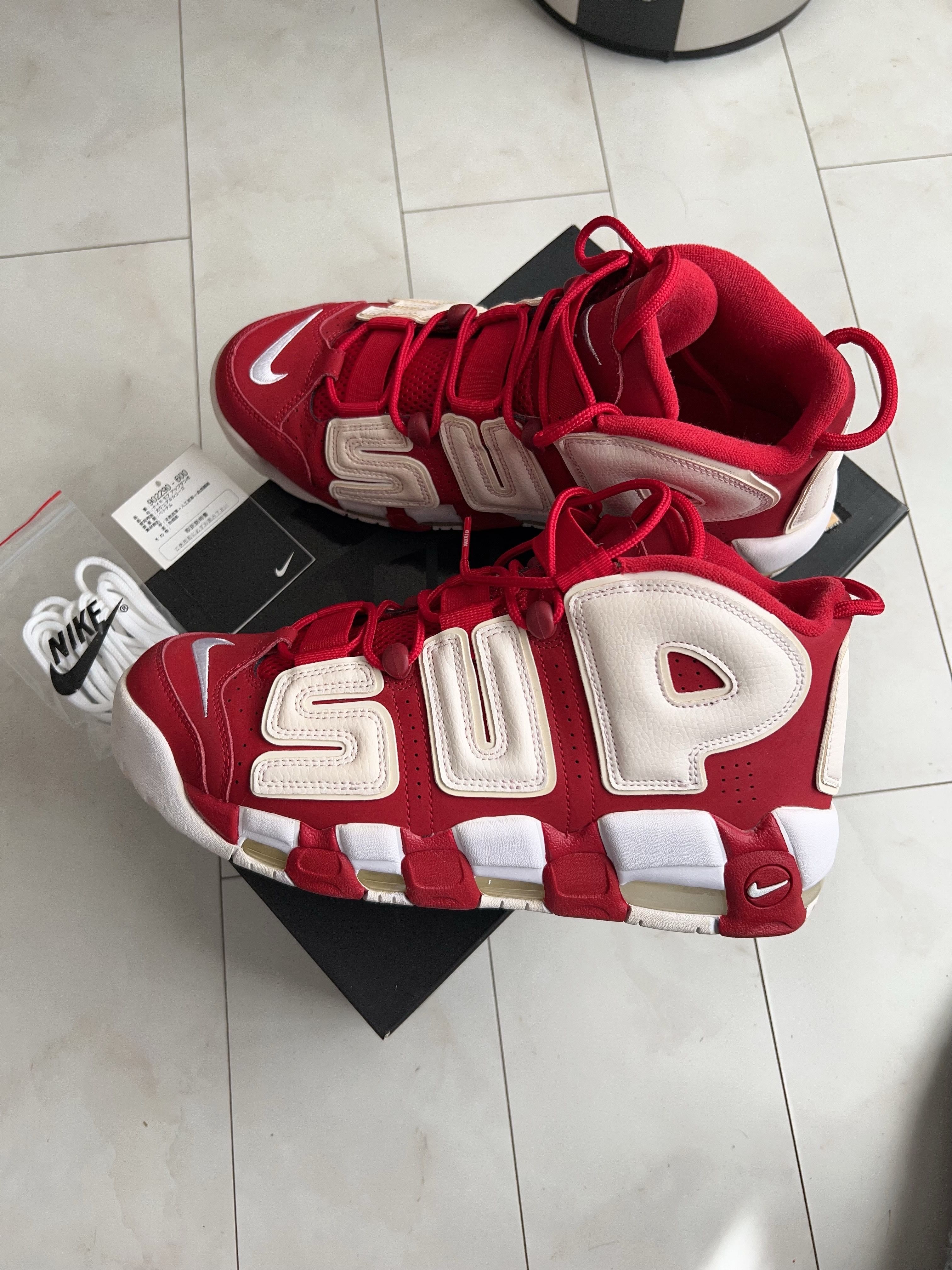 Supreme × Nike Air More Uptempo "White/Red"