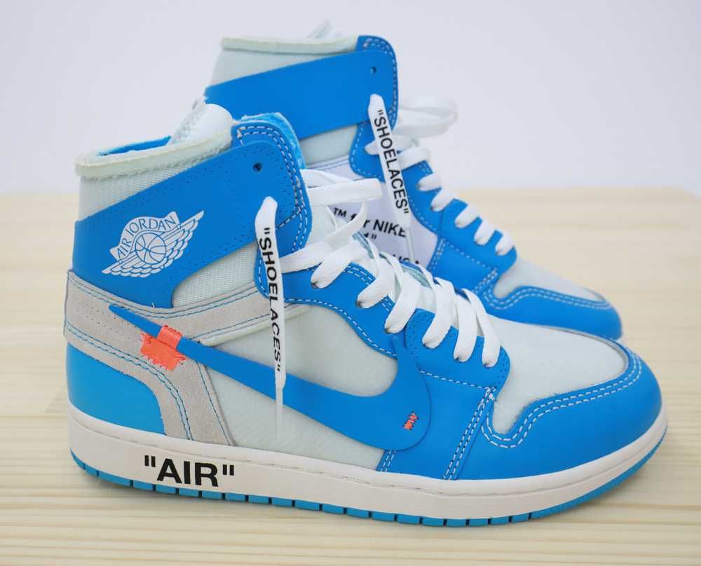 Off-White × Nike Air Jordan 1 High UNC "White/Dark Powder Blue"