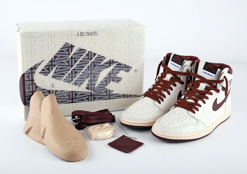 A Ma Maniere × Nike Air Jordan 1 Retro High OG "Sail and Burgundy"