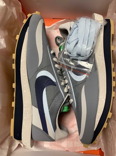 CLOT × Sacai × Nike LD Waffle "Grey Obsidian/Cool Grey"