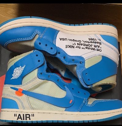 Off-White × Nike Air Jordan 1 High UNC "White/Dark Powder Blue"