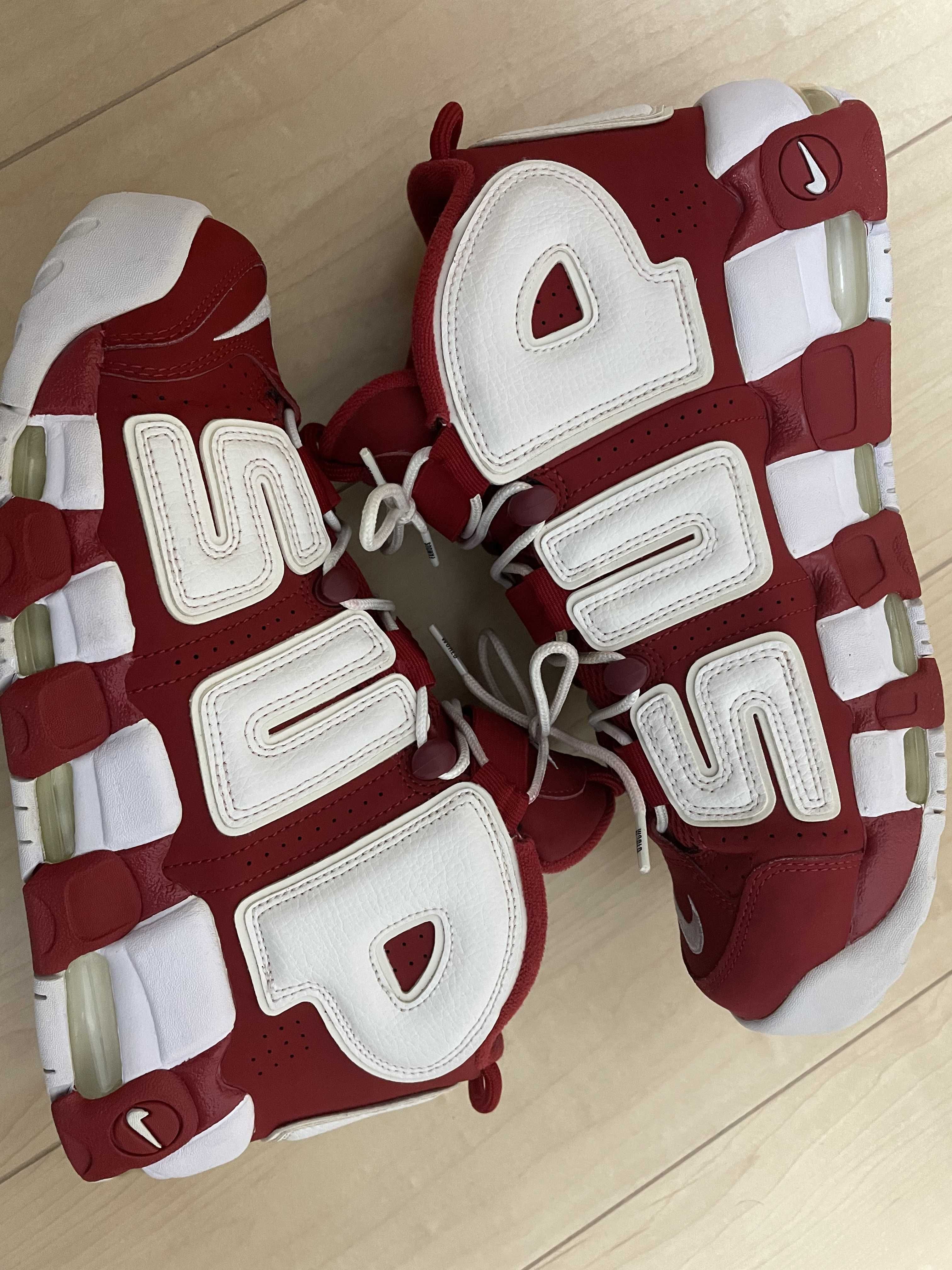 Supreme × Nike Air More Uptempo "White/Red"