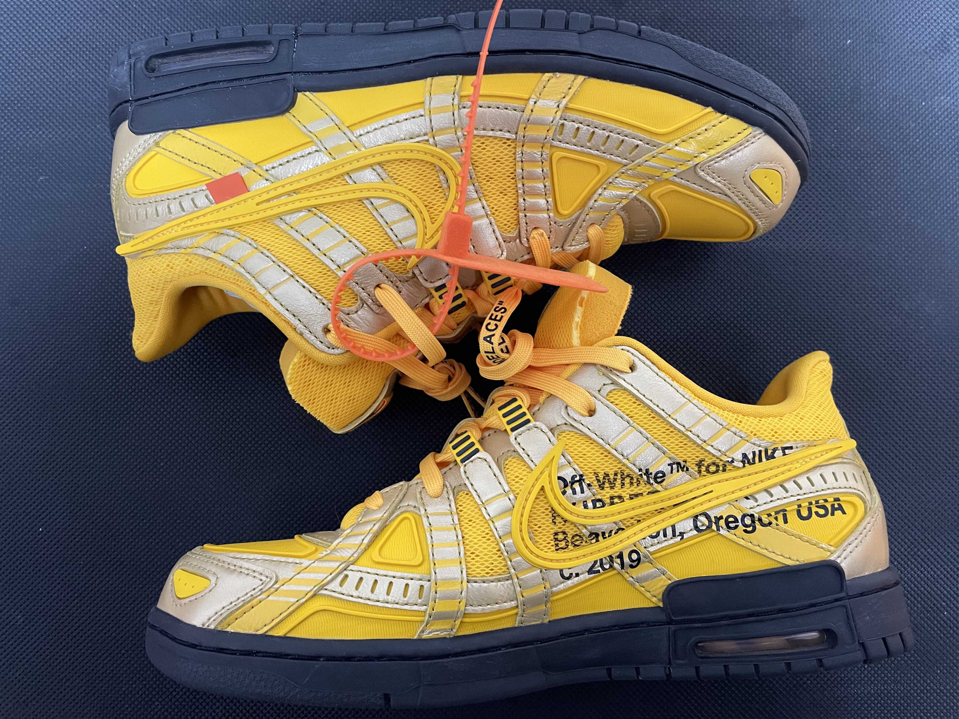 Off-White × Nike Air Rubber Dunk "University Gold" 