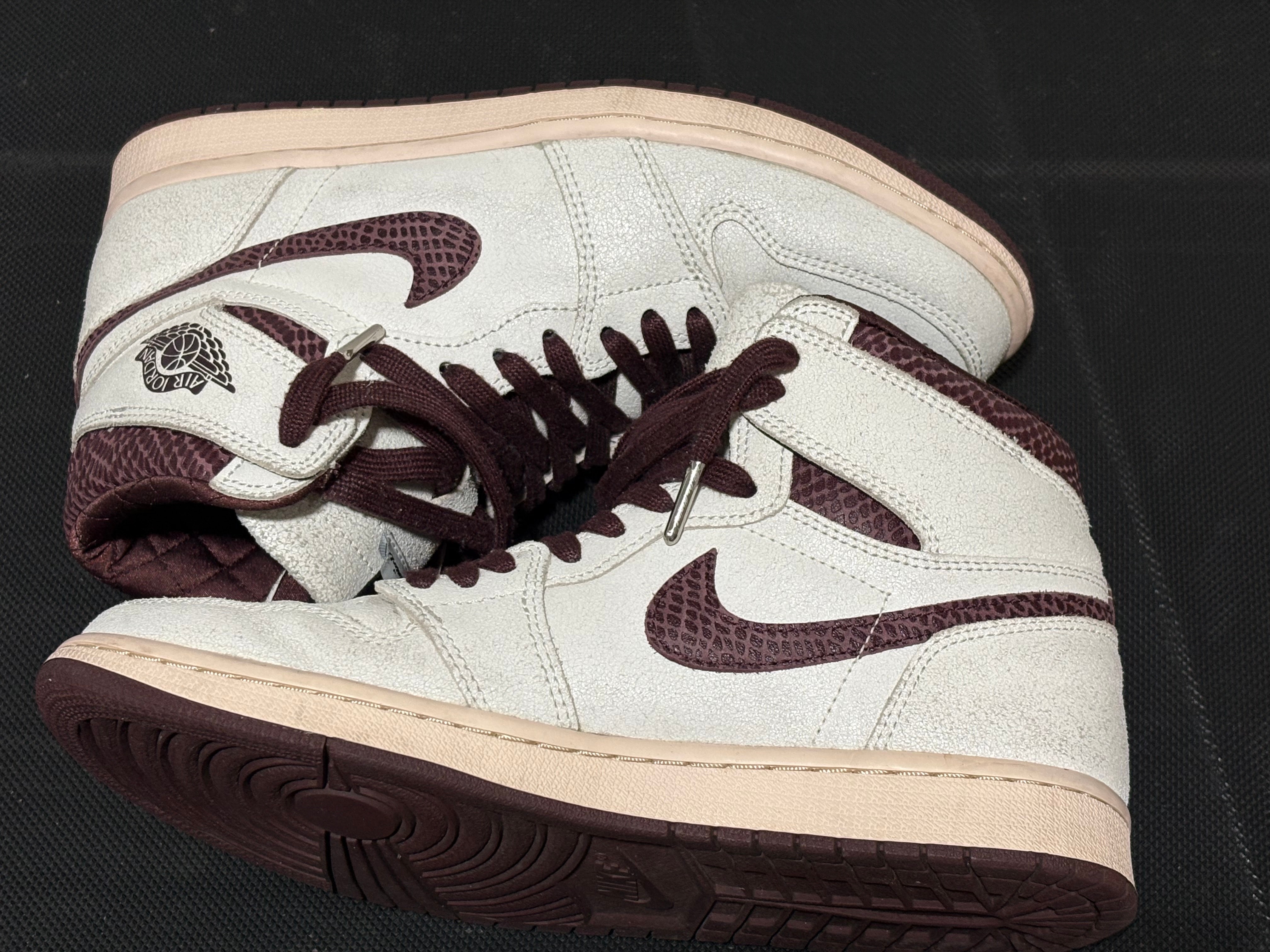 A Ma Maniere × Nike Air Jordan 1 Retro High OG "Sail and Burgundy"