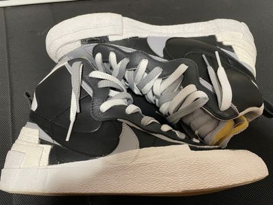 sacai × NIKE BLAZER MID "BLACK/WOLF GREY/WHITE"
