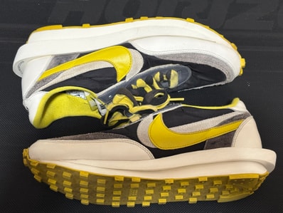 UNDERCOVER × sacai × Nike LD Waffle "Black/Sail-Dark Grey-Bright Citron"