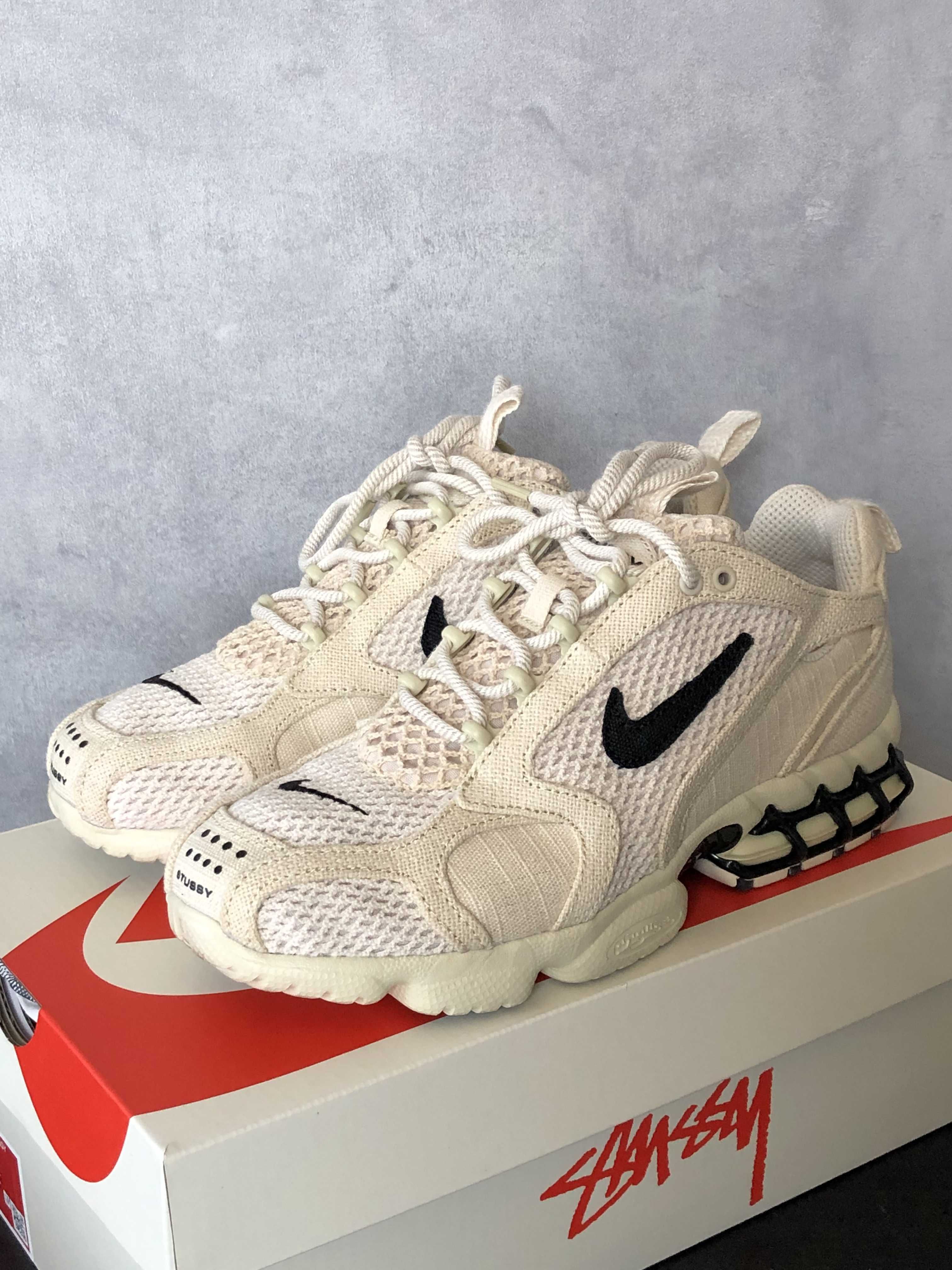 Stussy × Nike Air Zoom Spiridon CG 2 "Fossil/Black"