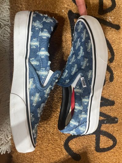 Supreme × Vans Slip-On Hole Punch Denim