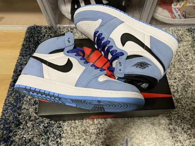 Nike GS Air Jordan 1 High "White/University Blue/Black"