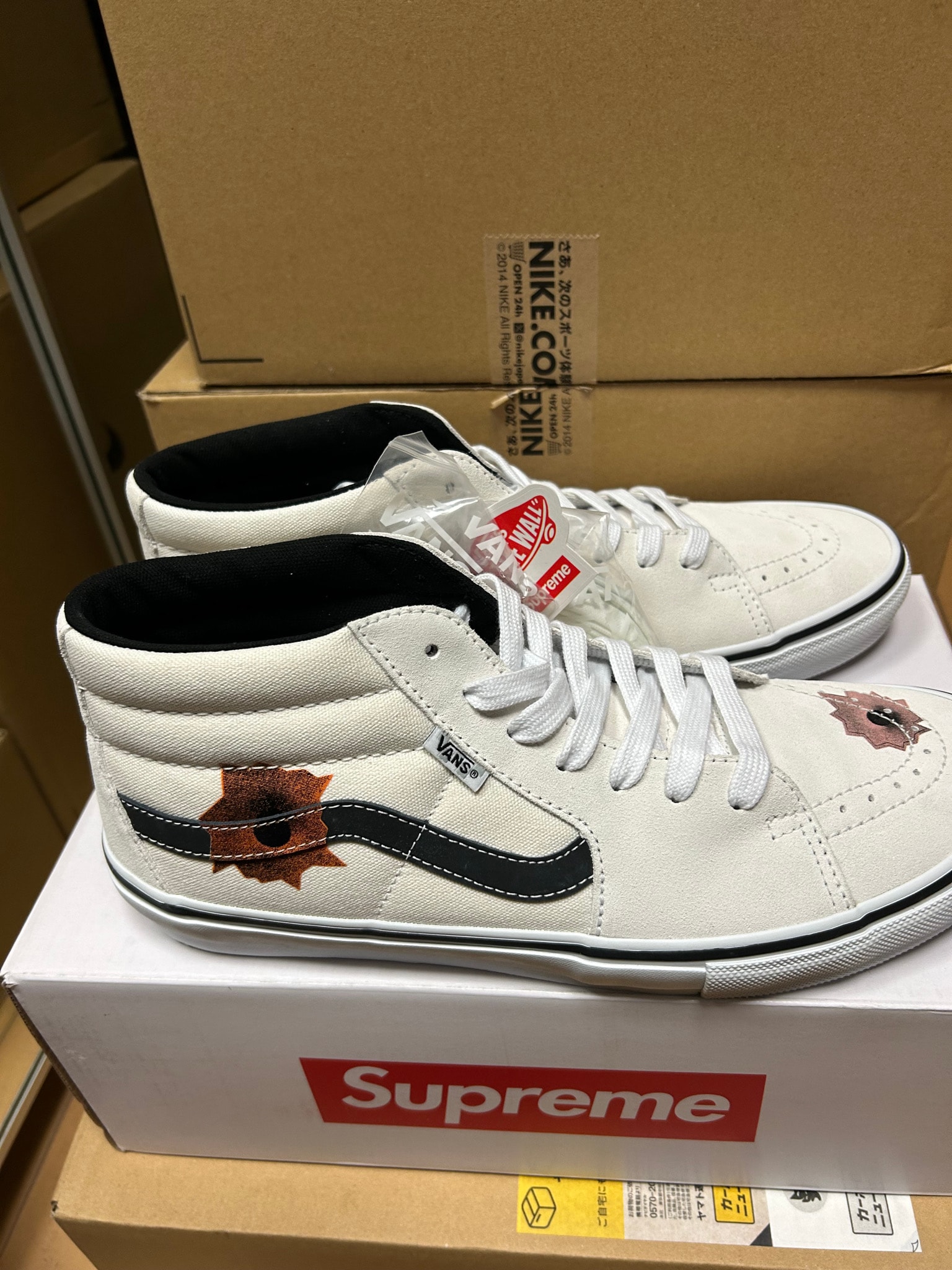 Nate Lowman × Supreme × Vans Skate Grosso Mid "Bullet Hole/Natural" (Japan Exclusive) (25SS Week9)