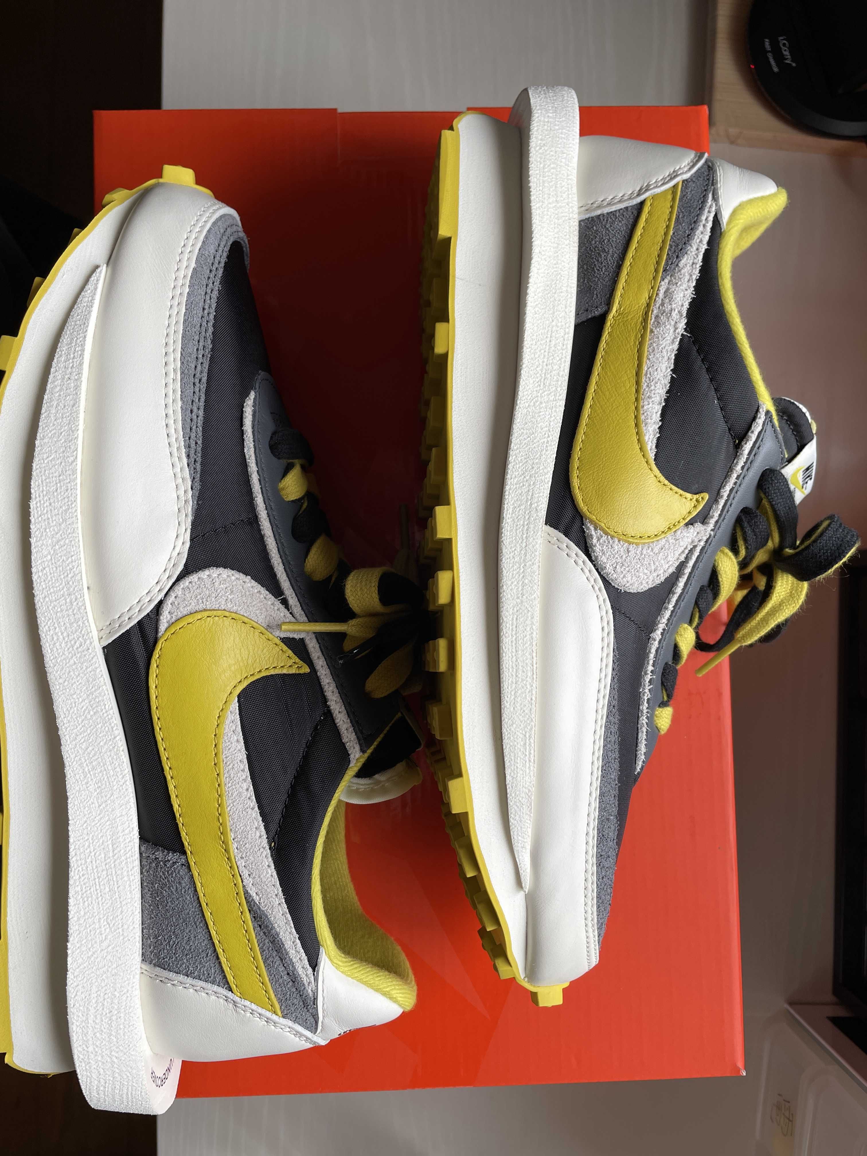 UNDERCOVER × sacai × Nike LD Waffle "Black/Sail-Dark Grey-Bright Citron"